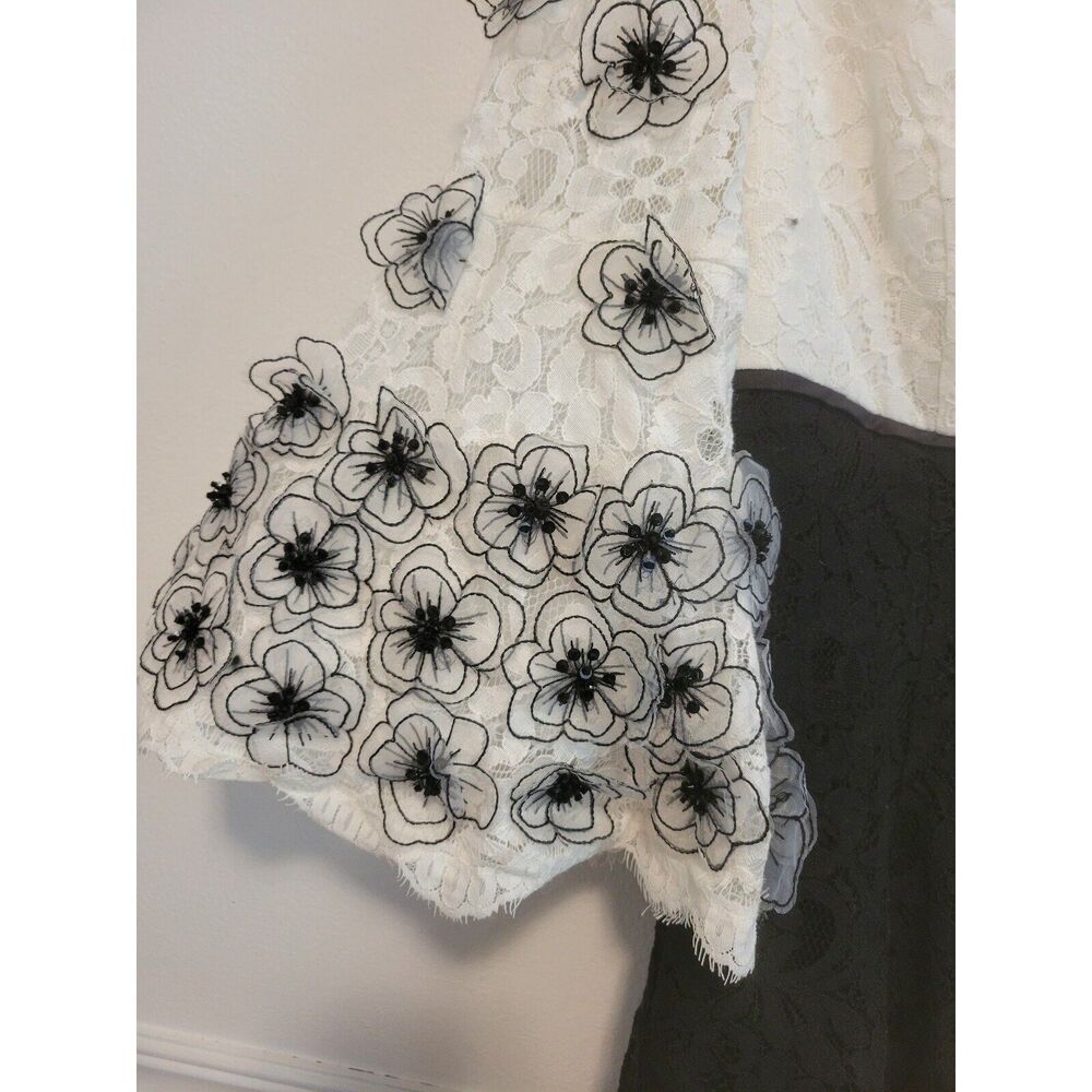 New without tags sz 8 Shani fit flare lace applique sleeve mini dress sequin - Picture 5 of 6